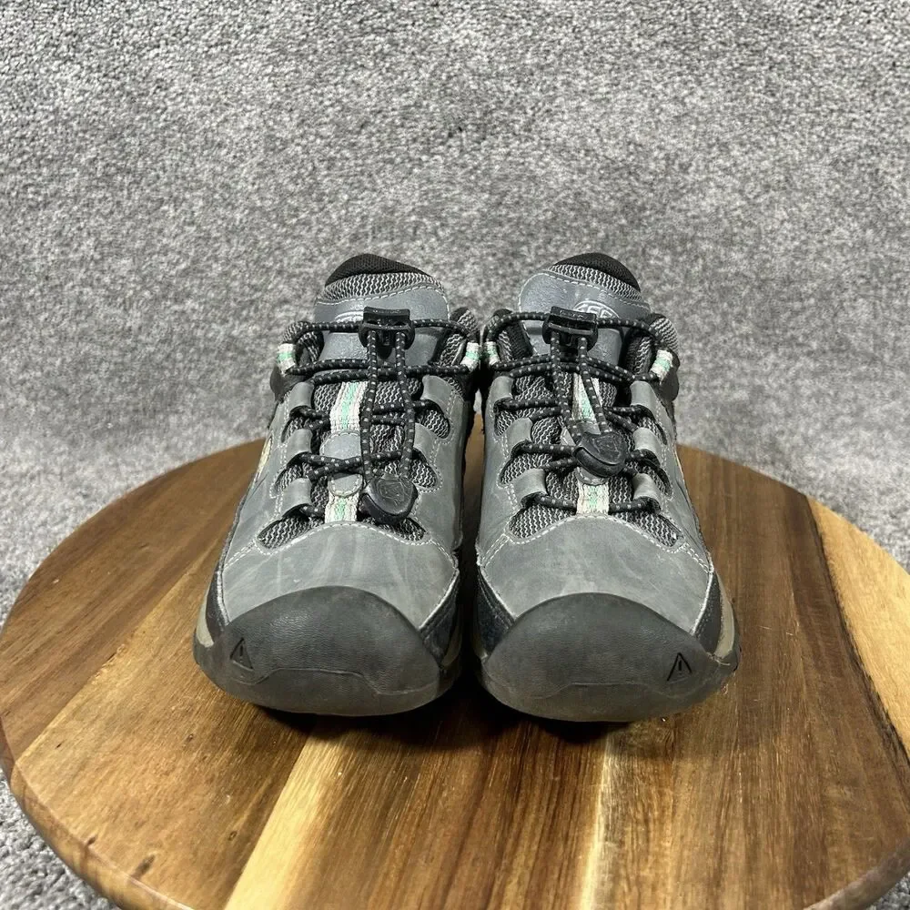 KEEN Targhee Low Kids Youth Size 2 Gray Waterproof Hiking Trail Shoes Used